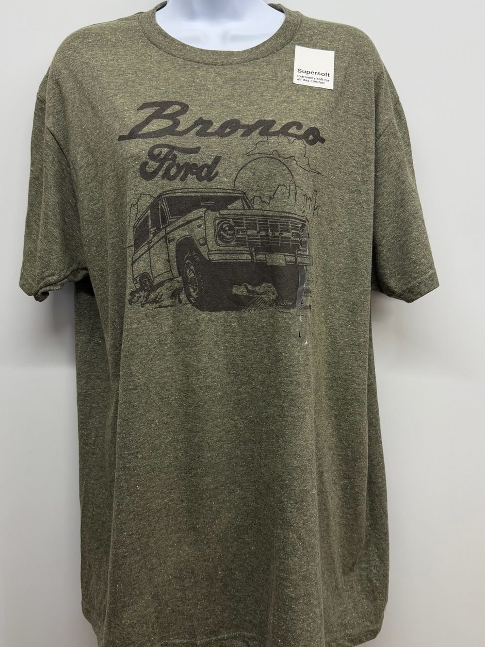 NWT Large Olive Green Ford Bronco Graphic Short Sleeve Tee